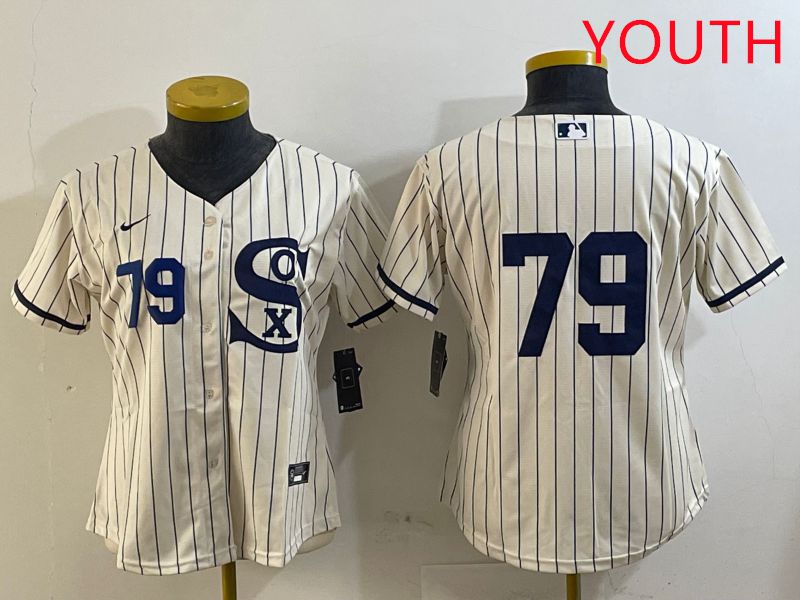 Youth Chicago White Sox 79 No Name Cream Stripe Dream Edition Game 2025 Nike MLB Jersey style 2